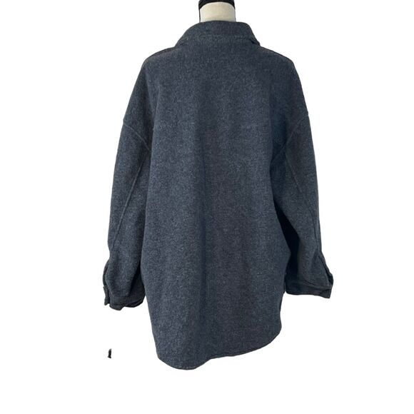 Black Tape Dex 2X-Large Fleece Jacket Button Up Long Sleeve Pockets Gray Womens - Picture 3 of 9
